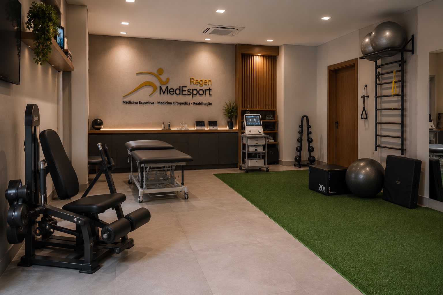 Sala de fisioterapia e treinamento funcional da MedEsport Regen na Granja Viana